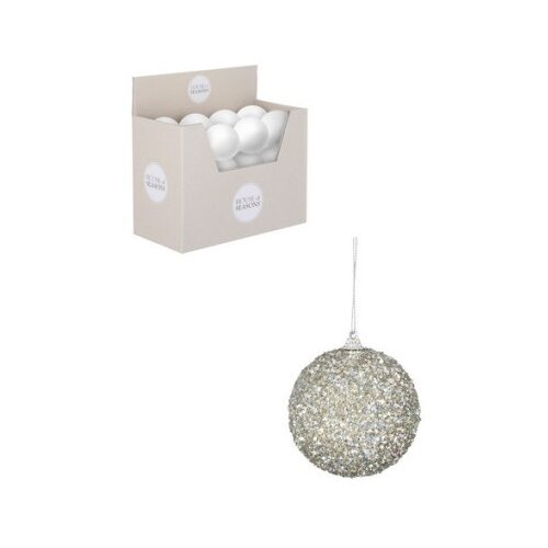 Dekordom novogodišnja dekoracija - hanging bauble 8cm 1143433 - silver - edl ( 041404 ) Cene