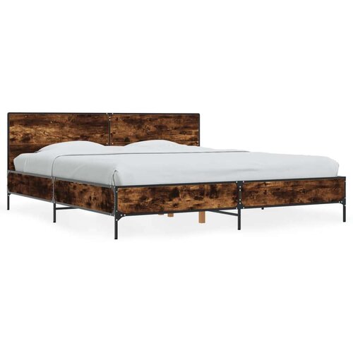  Okvir kreveta boja hrasta 180x20 cm konstruirano drvo i metal Slike