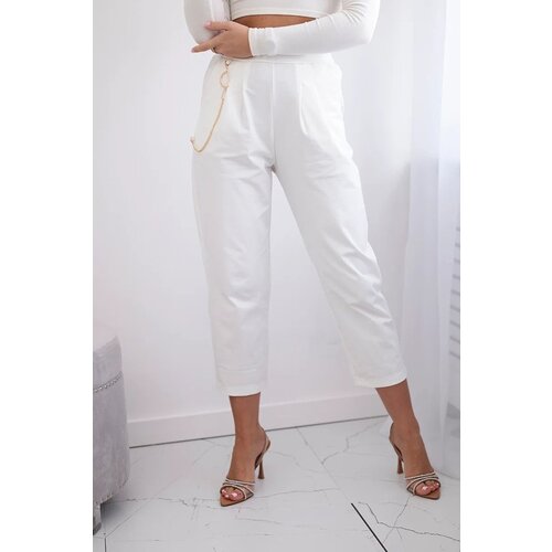 Kesi New Punto Pants Pants with Chain Ecru Slike