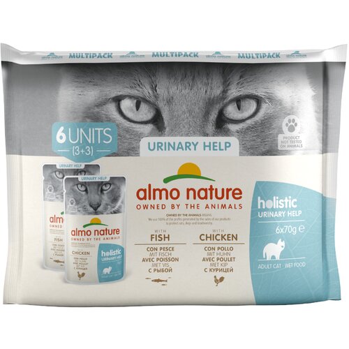Holistic Almo Nature Urinary Help - Miks: z ribo &amp;amp; pi&amp;scaron;čancem 12 x 70 g Slike
