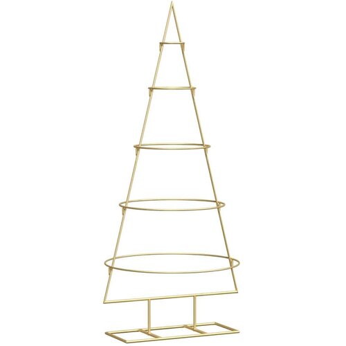 VidaXL Metalna božićna jelka Zlatno 125 cm Čelik s pra&amp;scaron;kastim premazom Slike