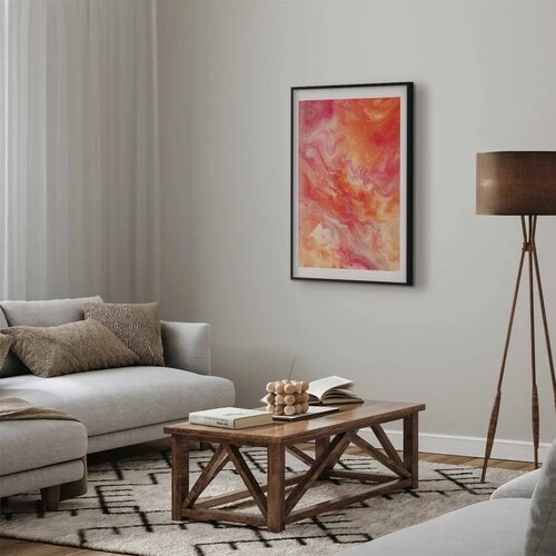  Plakat Fiery Colors - dynamic shapes in fire and pink tones 60x90 Cene