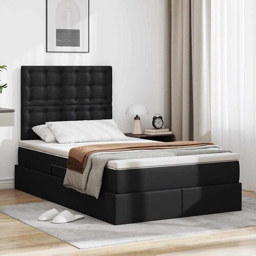 Krevet s od storage s madracem Crna 120 x 200 cm Lažna koža Cijene