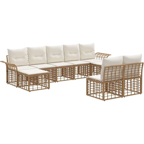  Set vanjskih sofa 9 pcs Prirodna i krema bijela Poliester Cijene