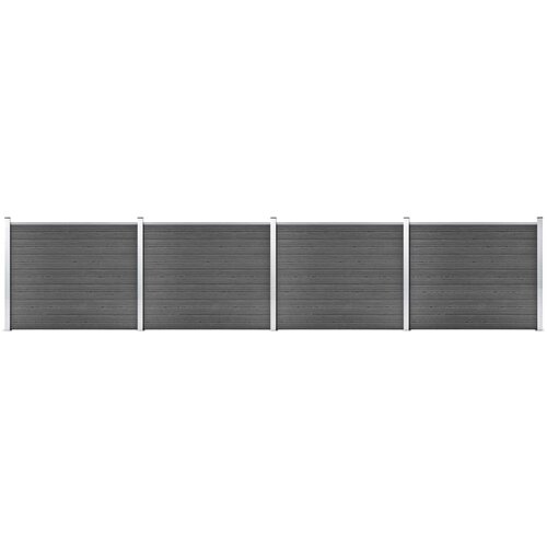 vidaXL komplet ograjnih panelov wpc 699x146 cm črn Cene