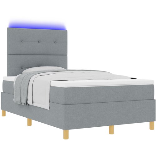 vidaXL Krevet s podnicom s madracem & LED svjetlom svjetlosiva 120x190 cm tkanina Cene