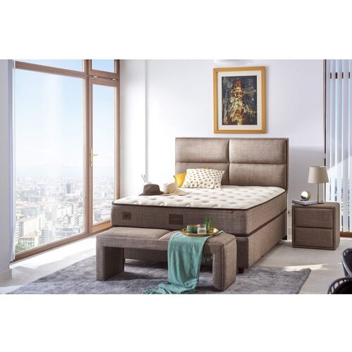 Hanah home Cotton 200x200 cm Double Size Luxury Soft Mattress WhiteBeigeBrown Mattress Cene
