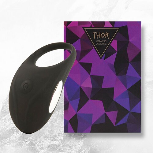 Feelztoys Vibracijski obroček za penis - Thor, črn Slike