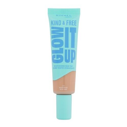 Rimmel London Kind &amp;amp; Free Glow It Up Moisturising Skin Tint puder normalna koža 30 ml odtenek 210 Golden Beige Slike