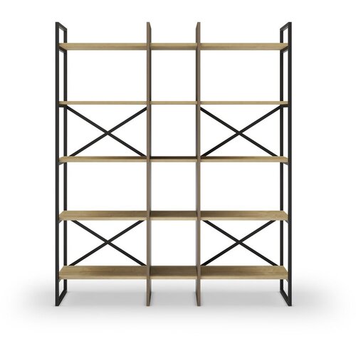 Marckeric Regal v hrastovem dekorju v naravni barvi 143,5x175 cm Ara – Cene