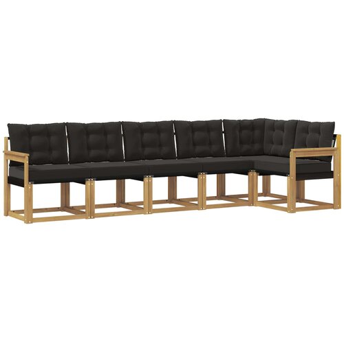 vidaXL Zunanja garnitura za sedenje z blazino 6 pcs Bela in črna, (5000281153) Cene