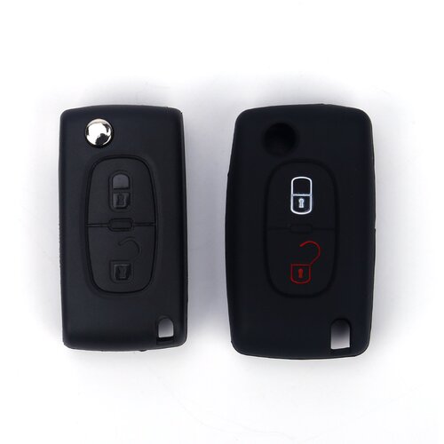 INF Silikonska etui za ključe, &amp;scaron;koljka za Peugeot 307, 2 gumba Black, (21296967) Slike