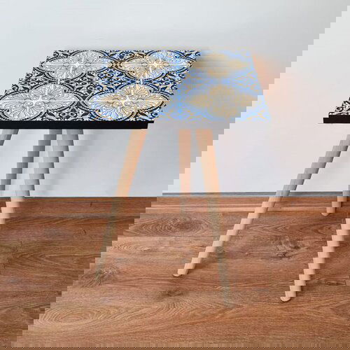 Hanah home Shp40 - white whitenavy bluebeige side table Cene