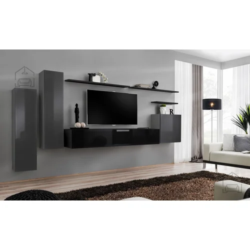 ASM Meble Dnevni TV regal Switch I 330 cm - grafit/črn