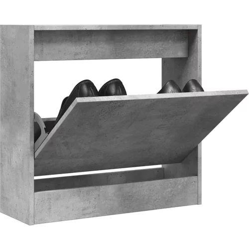 vidaXL Omarica za čevlje betonsko siva 60x21x57 cm inženirski les