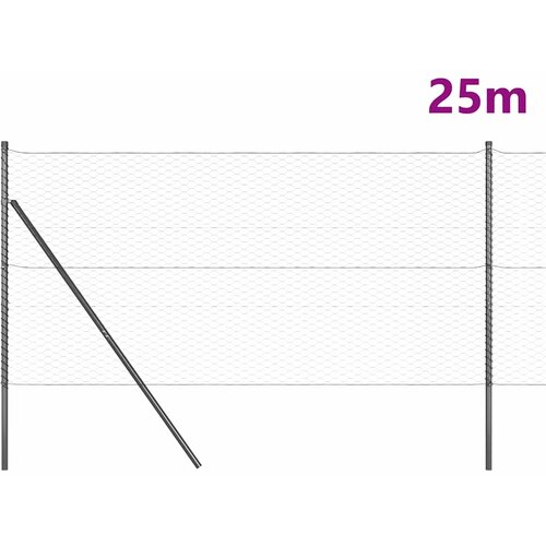  Sukladni osnovni dodatak za hexagonalnu ogradu 25 x 1,4 m Siva Slike