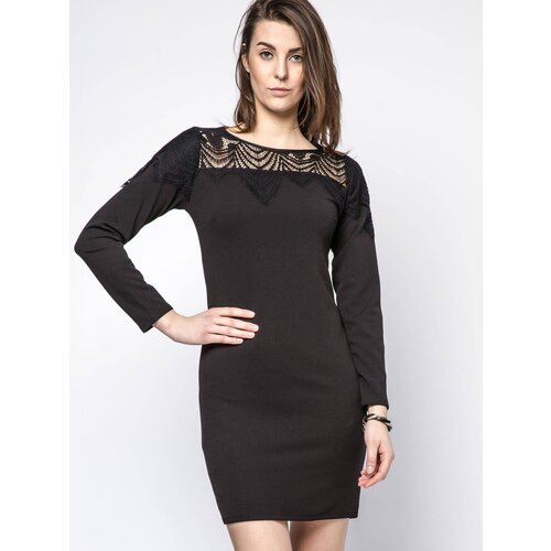 Euphory DRESS WITH LACE AT THE NECKLINE BLACK Slike