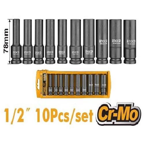 Ingco 10-delni set 1/2 dugackih udarnih nasadnih kljuceva HKISSD12102L Cene