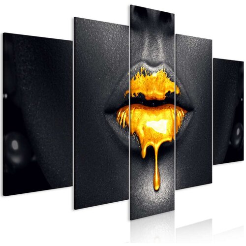 Slika - Gold Lips (5 Parts) Wide 200x100 Slike