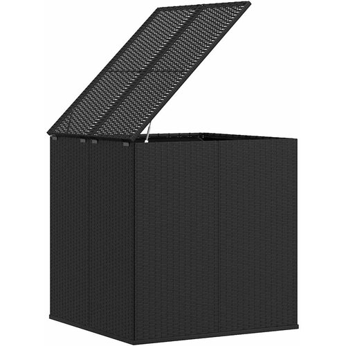  Kutija za vrtne jastuke od PE ratana 100 x 97,5 x 104 cm crna Slike