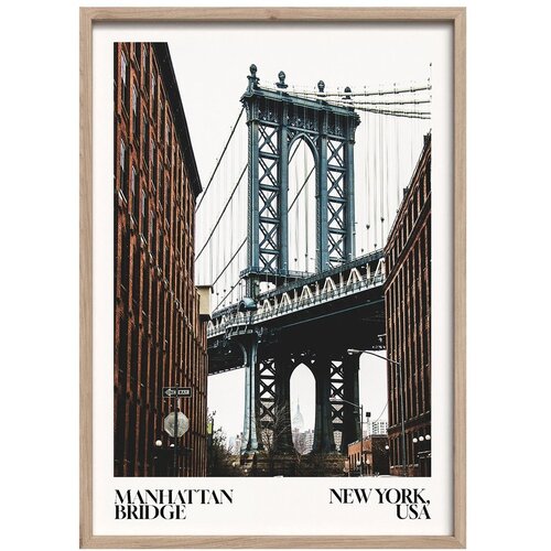 Styler Tiskana slika z okvirjem 50x70 cm NY Bridge &ndash; Cene