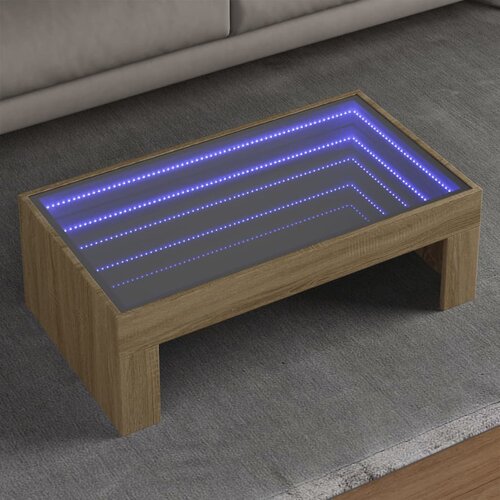  Stolić s beskonačnim LED svjetlima boja hrasta 90x50x30 cm Cene