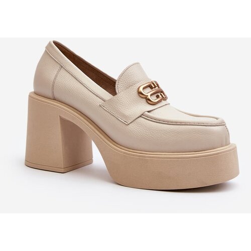 Kesi Zazoo Women&amp;#039;s Leather High Heeled Shoes Light Beige Slike