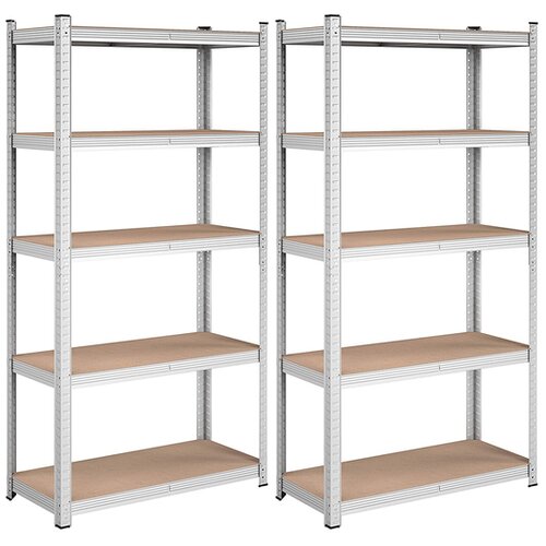 Songmics 2x regal 40 x 90 x 180 cm, bez-srebrna, GLR040E02 Cene