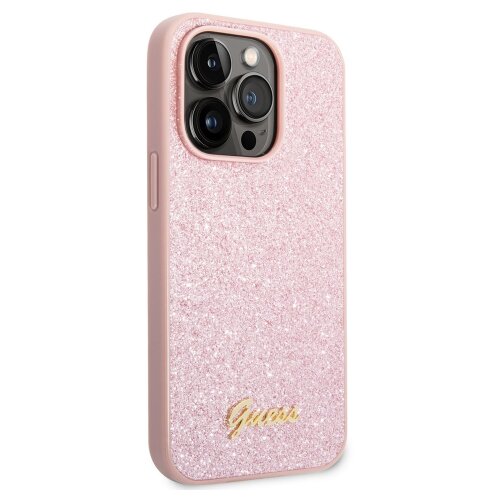 Guess gUHCP14LHGGSHP ovitek za iPhone 14 Pro - roza z ble&amp;scaron;čicami Slike