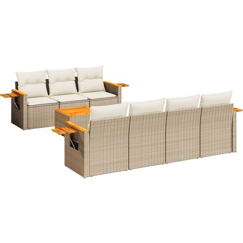 vidaXL 8-dijelni set vrtnih sofa od poliratana s jastucima bež Cijene