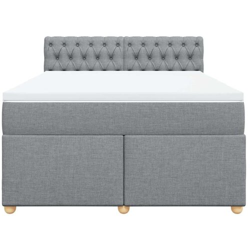 VidaXL krevet box spring s madracem svjetlosivi 140x200 cm od tkanine Slike