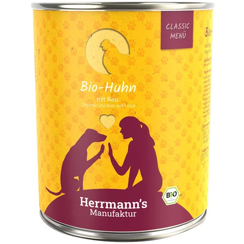 Herrmanns Ekonomično pakiranje Herrmann's Classic Bio-Menu 24 x 800 g - Eko-piletina s eko-rižom