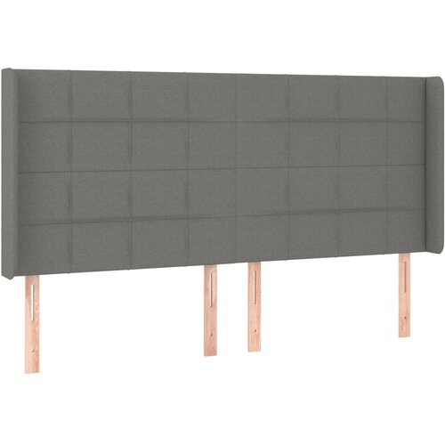 Maison Chic vzglavna omarica - nočna omarica - posteljna omarica z u&scaron;esi temno sivo 203x16x118/128 cm blago, (21710572) Cene