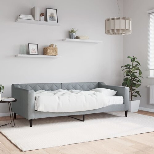 vidaXL Dnevna postelja z vzmetnico svetlo siva 90x190 cm blago Cene