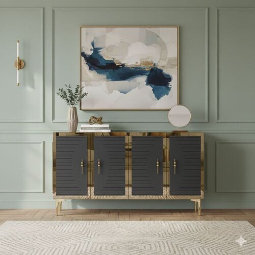 Hanah home Tuna 120 - Antracit, Zlatni Antracit Konsola Cene