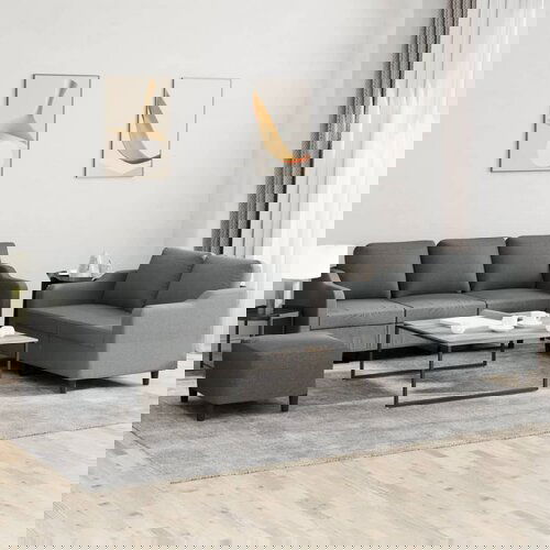 vidaXL 3-dijelni set sofa s jastucima tamnosivi od tkanine Cijene