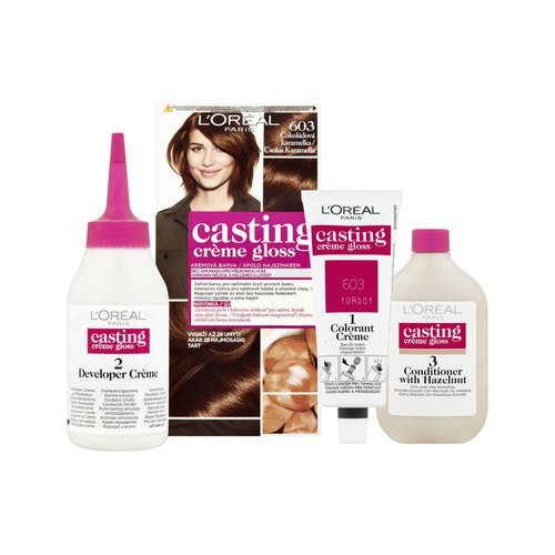L&amp;acute;Or&amp;eacute;al Paris casting Creme Gloss barva za lase 48 ml odtenek 603 Chocolate Caramel Slike