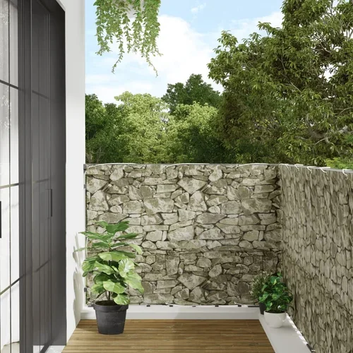 vidaXL Vrtni zaslon za privatnost sivi kamenog izgleda 600x120 cm PVC