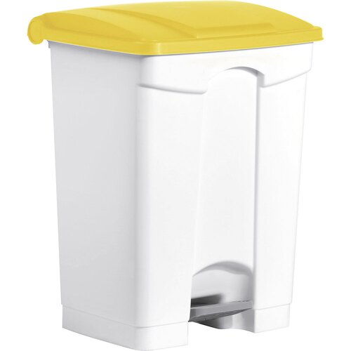 Helit ko&amp;scaron; za odpadke s pedalom, prostornina 70 l, &amp;scaron;xvxg 500 x 670 x 410 mm, bel, rumen pokrov Slike