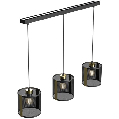  Luster na sajli KAGA 3xE27/60W/230V crna/zlatna Slike