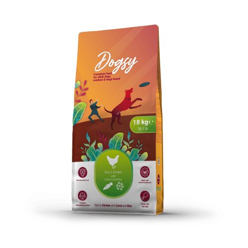Craftia dogsy rich in chicken with carrot &amp;amp; rice adult dog medium &amp;amp; large breed - 18 kg Slike