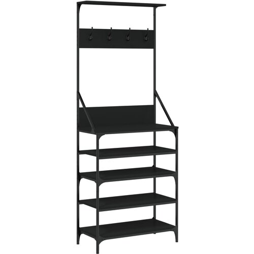 Maison Chic Regal za oblačila s prostorom za čevlje - Polica za čevlje črn 70x34x184 cm, (21777728) Cene