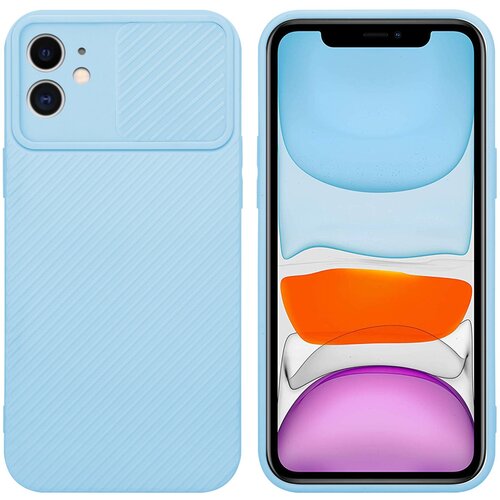 Cadorabo Ohi&amp;scaron;je, združljiv z Apple v Bonbon Light Blue - Za&amp;scaron;čitni pokrov, narejen iz fleksibilnega silikona TPU in z za&amp;scaron;čito pred kamero, (20602975) Slike