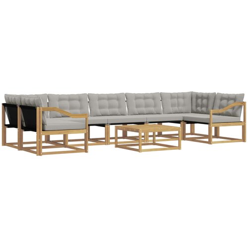  Set vanjskih sofa 8 kom. Bijela i svjetlosiva Smeđa 79 x 79 x 37 cm Slike