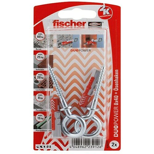 Fischer Set kuka DUOPOWER 8 x 40 OH K (8 mm, 40 mm, Beton, 2 Kom., S vijcima/kukama) Cijene