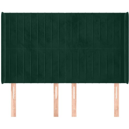  Uzglavlje s u&amp;scaron;ima tamnozeleno 147x16x118/128 cm bar&amp;scaron;unasto Slike
