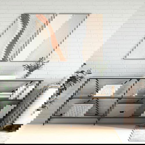 VidaXL Konzolni stol boja hrasta sonome 160x30x75 cm od drva i željeza Slike