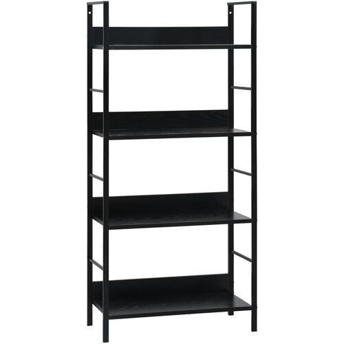vidaXL knjižna polica 4-nadstropna črna 60x27,6x124,5 cm iverna plošča Cene