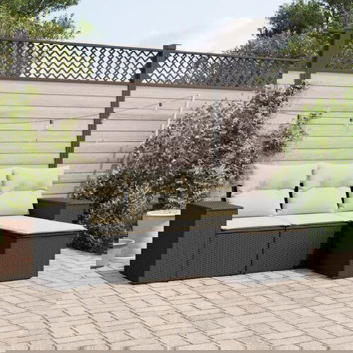 vidaXL 4-dijelni set vrtnih sofa od poliratana s jastucima crni Cijene