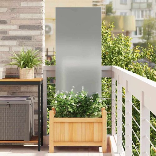 VidaXL Privatnost u vrtu Rezbarija Srebrno 50 x 140 cm Pocinčani čelik Slike